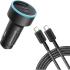 Anker USB-C Car Charger, 67W 3-Port Compact Fast Charger, Adapter With 0.91M 3.0 USB-C To C Cable Included, For Smartphones And Gadgets - Black